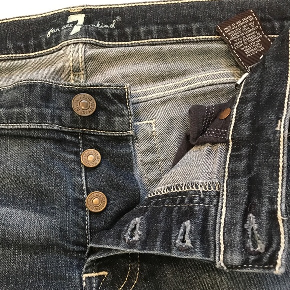 7FAM midi distressed rolled cuff denim shorts - Picture 4 of 11
